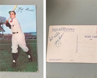 Yogi Berra Dormand Post Card with Autograph on Back