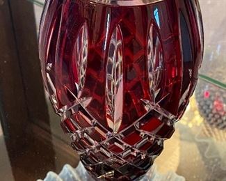 Ruby to Clear Crystal Vase