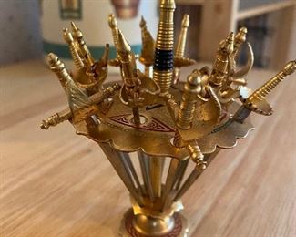 Vintage Spanish Miniature Sword Hors D'oeuvres Set