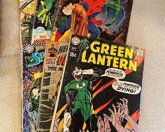 Twelve Cent Marvel and DC Comic Books (Spiderman, Green Lantern, Daredevil)