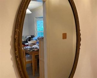 Oval Gesso Wall Mirror