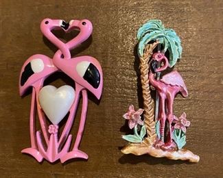 Pink Flamingo Costume Brooches