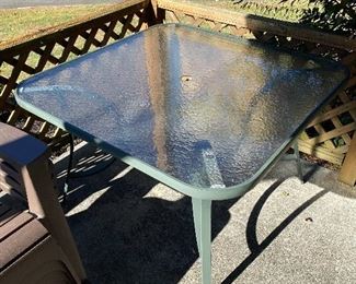 Glass Top Outdoor Table