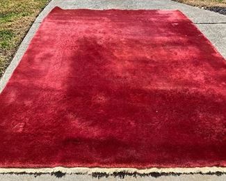 Large Red Wool Area Rug 