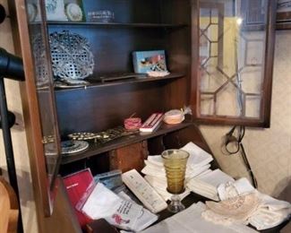 Secretary, Linens, Brass Trivets