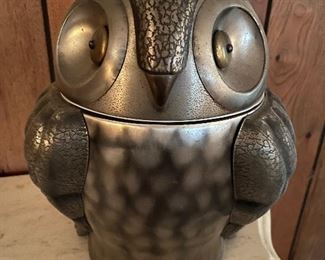 Pewtertone Olde Tankardware owl ice bucket