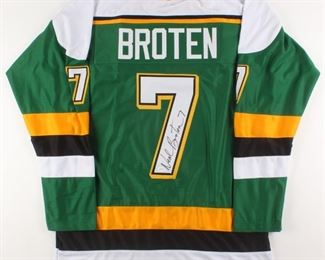 Neal Broten Signed Minnesota  North Stars Hockey Jersey
