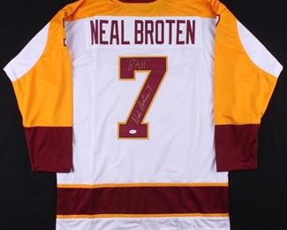 Neal Broten Signed Minnesota Golden Gophers Hockey Jersey