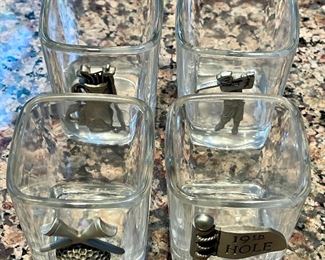 4- golfed themed small glasses