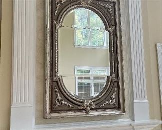 Beveled glass dome mirror, 63 X 41