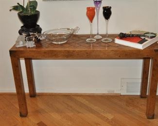 Wonderful Foyer/Sofa Table with Brass Fittings, 4'W x 26"H x 15.5"D