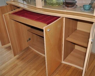 Cabinet Opens to Fantastic Shelves and a Lined Drawer for Flatware