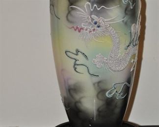 12" Vintage Seiji & Co Dragonware  Handpainted Moriage Japanese Vase