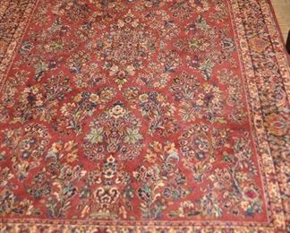 Vintage Hand Knotted and 100% Wool Karastan Area Rug, "Red Sarouk", 5'9" x 9'