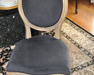 Lovely Set of 4 Dark Grey  Round Back Paige Upholstered Dining Chairs