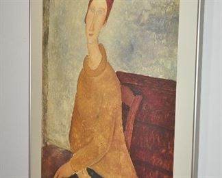 Guggenheim Exhibition Poster, by Artist Amedeo Modigliani,(Italy\Paris 1884-1920) Jeanne Hebuterne with Yellow Sweater) 1918-19.  23" x 32"