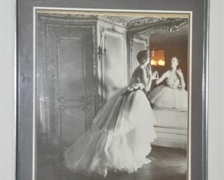 Matted and Framed Poster, "Dior Ballgown, Paris 1950, Photographer Louise Dahl-Wolfe, 30.25" x 33"