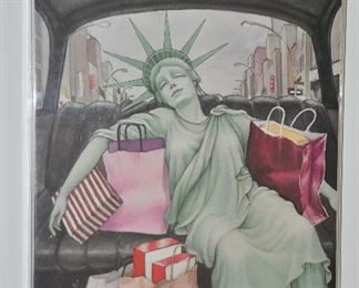 "Liberty Taxi" Poster in Acrylic Frame, 18" x 24"