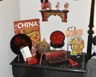 The Other Black 3-Drawer Chest with Asian Decor