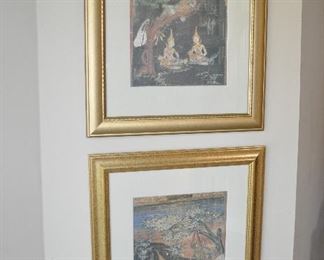 Pair of Framed and Matted Asian Prints 19.5" x 23>5"