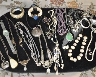 Just a Sample of the Selection of Silver Tone Jewelry