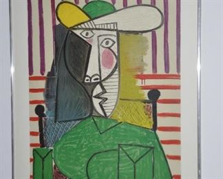 Framed Picasso Exhibition Poster, Maitres De L'Arte Moderne, Galerie Beyeler-Bale, Baumleingasse 9,  September-October 1958.  26" x 36"