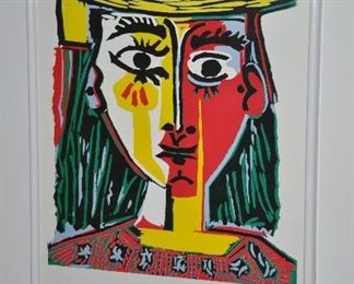 Framed Exhibition Poster, Picasso Linoleum Cuts, Metropolitan Museum of Art, March 7-May 12, 1985.  22" x 31"