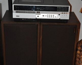 Second Pair of Lafayette Crittenton Speakers with an RCA Selecta Vision Video Cassette Recorder VHS, Model VET 650