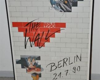 Framed Poster,  "The Wall, Berlin, 21.7.90",  24" x 37"