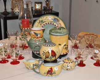 Wonderful Array of Christmas Items from Lenox "Winter Greetings" Collection  and Holiday Glassware