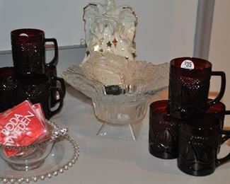 Ruby Red Mugs by Luminarc with More Holiday Decor and Glass Tableware
