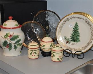 Lenox "Christmas Tree" Collector Plates, 1976-78 and 1980-1983. More Holiday Tableware