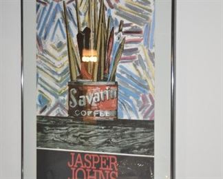 "Savarin Coffee" Poster, Jasper Johns L'Ceuvre Graphique Fondation Maeght, 17 Mai - 20 Juin 1986,  21" x 36"