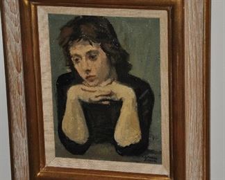 Fabulous Raphael Soyer Russian/American 1899-1987. Oil on Canvas Painting, "Portrait of a Girl", 16” x 19”