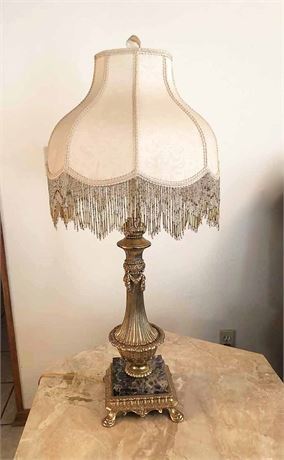 Brass Rococo Revival Table Lamp 