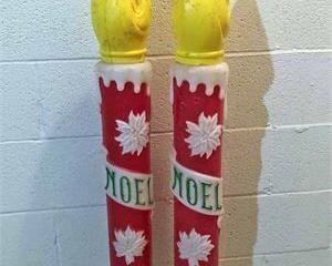 1970s Mid Century Empire Noel Candle Blow Molds 