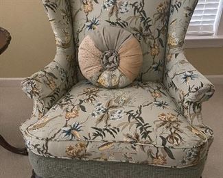 Pair of Baker wing back chairs