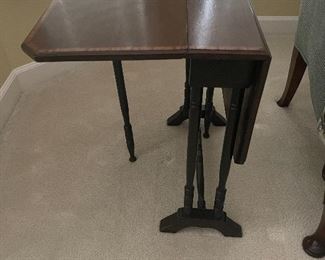 Small inlay top, drop leaf, side table 