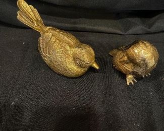 Pair of vintage brass birds