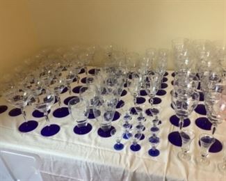 Believe this is Weston vintage glass with cobalt bases