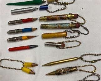 Specialty keychain pens and pencils.