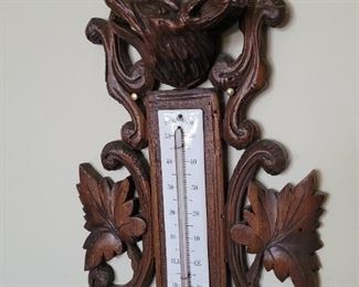 Black Forest carved thermometer
