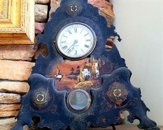 Cast iron and painted vintage  clock