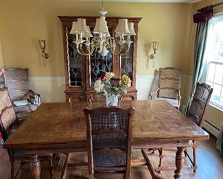 9 piece French Country/Tudor Dinning Room Set. 