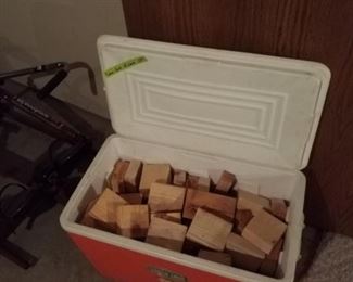 Cooler full of wood