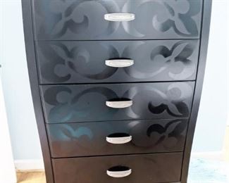 One of a pair of matching chest of drawers