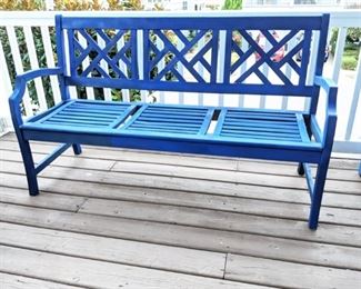 Chippendale wooden three seater bench