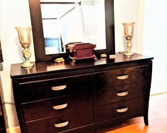 Matching master bedroom dresser and mirror
