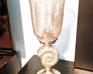 One of a pair of nautical dresser lamps with glass shade