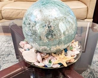 Mirrored Glass gazing ball centerpiece